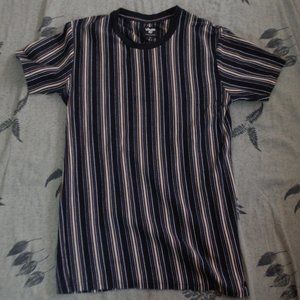 ***SOLDCotton On Garments "Loose Fit" Striped Tshirt - Black/Cream/Brown - Men S